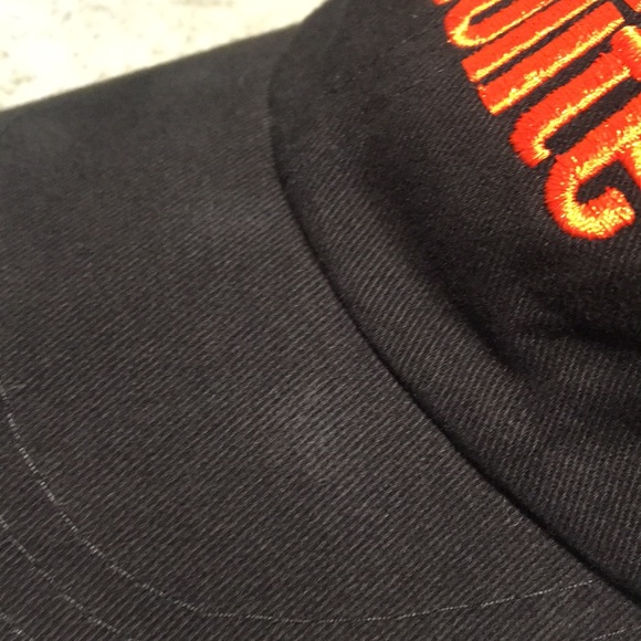 Autolite Advance Auto Parts black hat adjustable back strap full 6 panel cap - Picture 4 of 10